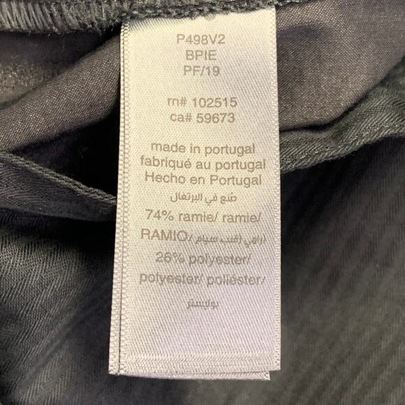 JOHN VARVATOS Size 32 Black Stripe Ramie Blend Flat Front Dress Pants - Picture 5 of 8